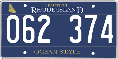 RI license plate 062374
