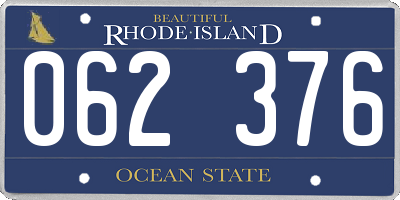 RI license plate 062376