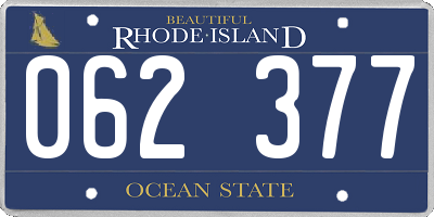 RI license plate 062377