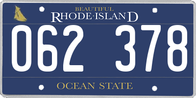 RI license plate 062378