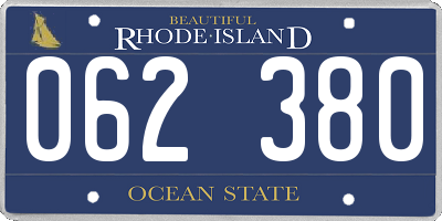 RI license plate 062380