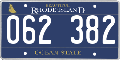 RI license plate 062382