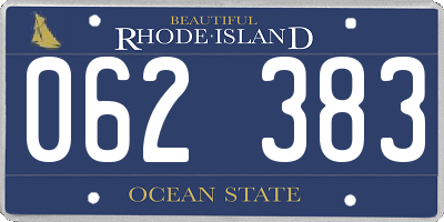 RI license plate 062383