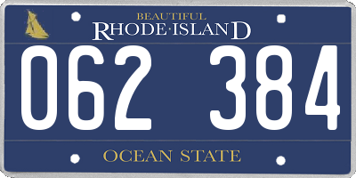 RI license plate 062384