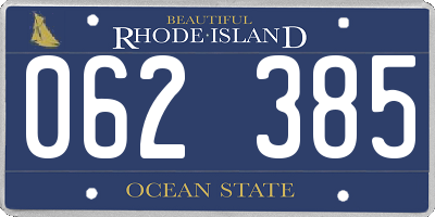 RI license plate 062385