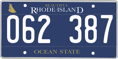 RI license plate 062387