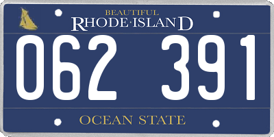 RI license plate 062391