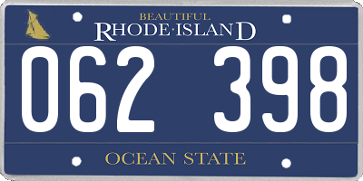 RI license plate 062398