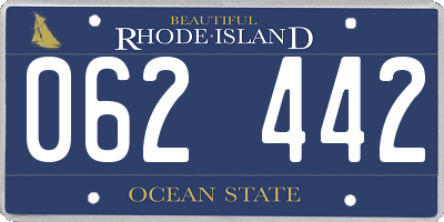 RI license plate 062442