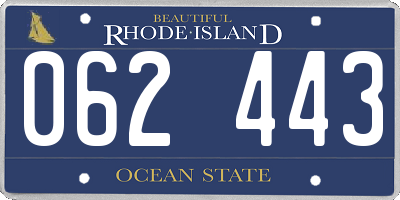 RI license plate 062443