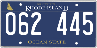 RI license plate 062445