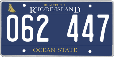 RI license plate 062447