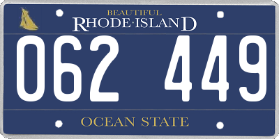 RI license plate 062449