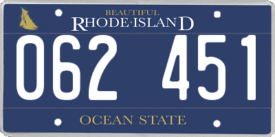 RI license plate 062451