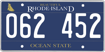 RI license plate 062452
