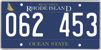 RI license plate 062453