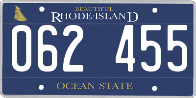 RI license plate 062455
