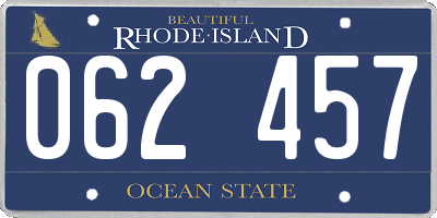 RI license plate 062457