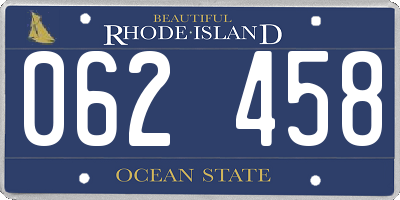 RI license plate 062458