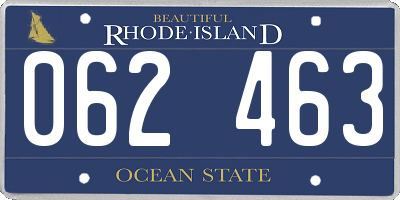RI license plate 062463