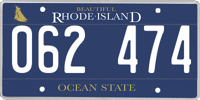 RI license plate 062474