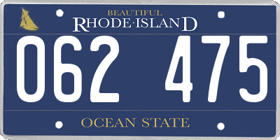 RI license plate 062475