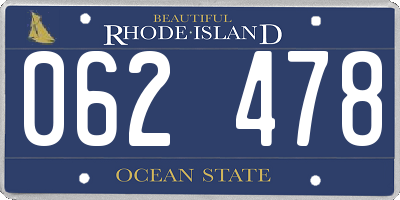 RI license plate 062478