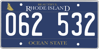 RI license plate 062532