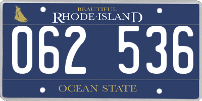 RI license plate 062536