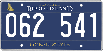 RI license plate 062541