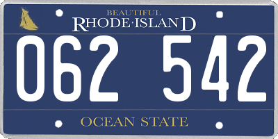 RI license plate 062542