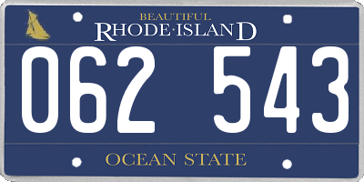 RI license plate 062543