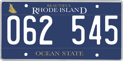 RI license plate 062545