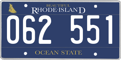 RI license plate 062551