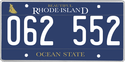 RI license plate 062552