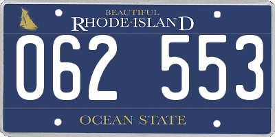 RI license plate 062553