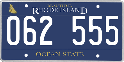 RI license plate 062555