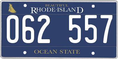 RI license plate 062557