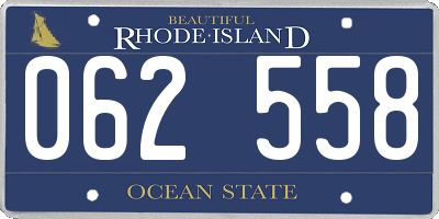RI license plate 062558