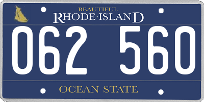 RI license plate 062560
