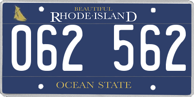 RI license plate 062562