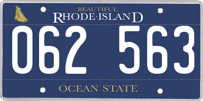 RI license plate 062563