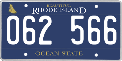 RI license plate 062566
