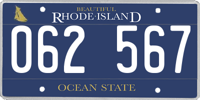 RI license plate 062567