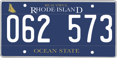 RI license plate 062573