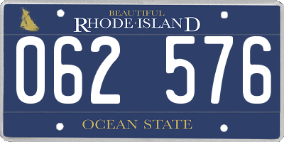 RI license plate 062576