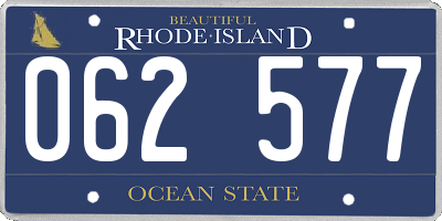 RI license plate 062577