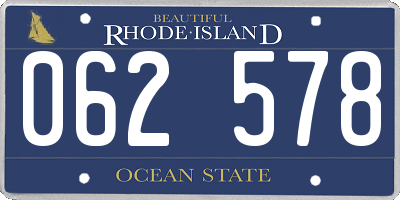 RI license plate 062578