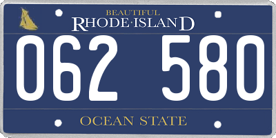RI license plate 062580