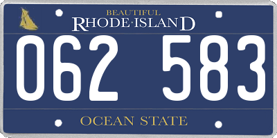 RI license plate 062583